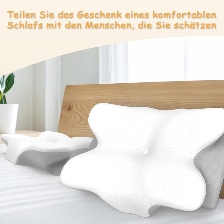 Pernă cervicală din spumă de memorie ergonomică pentru gât cu capac detașabil, lavabil, pentru somn ortopedic, dureri de gât și dureri abdominale (55X35X13 Cm)