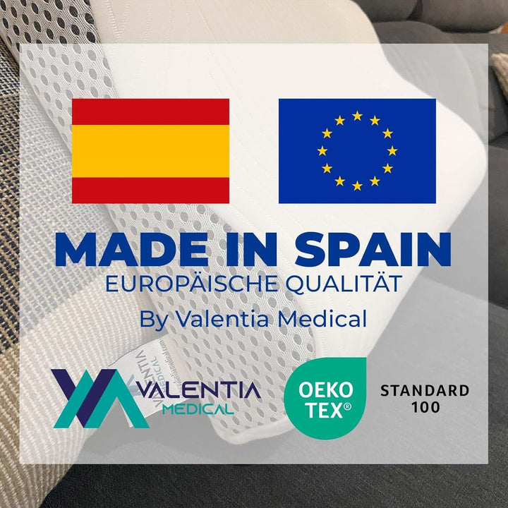 Valentia Medical - Pernă de sprijin pentru gât spumă de memorie, pernă ortopedică, pernă pentru dureri de gât, pernă din spumă de memorie, pernă pentru gât, capac lavabil ultra-moale
