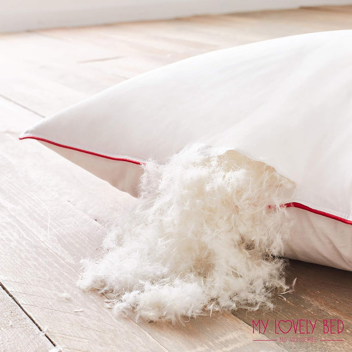 Pernă naturală 50X70 Cm - Umplutură pene și puf - Husă 100% bumbac - Pufoasă și moale - De înaltă calitate - Ultra Comfort - Rectangulară