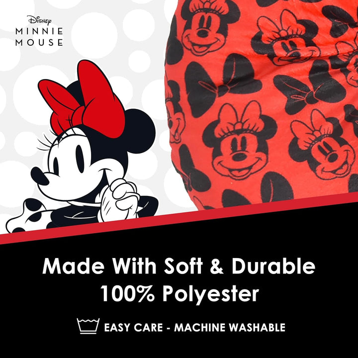 Ful Concept One Disney Minnie Mouse Pernă de gât de călătorie cu urechi 3D și arc pentru avion, mașină și birou, confortabilă și respirabilă, roșu / negru