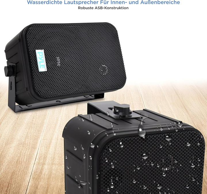 Pyle Dual Bluetooth Lautsprecher, Bluetooth Box, Musikbox, Party Boxen Bluetooth, Soundbox, Speaker, Wetterfeste 16,5Cm Musikboxen, Universal Wand-/Deckenmontage, Für Pool, Außen-/Innenbereich