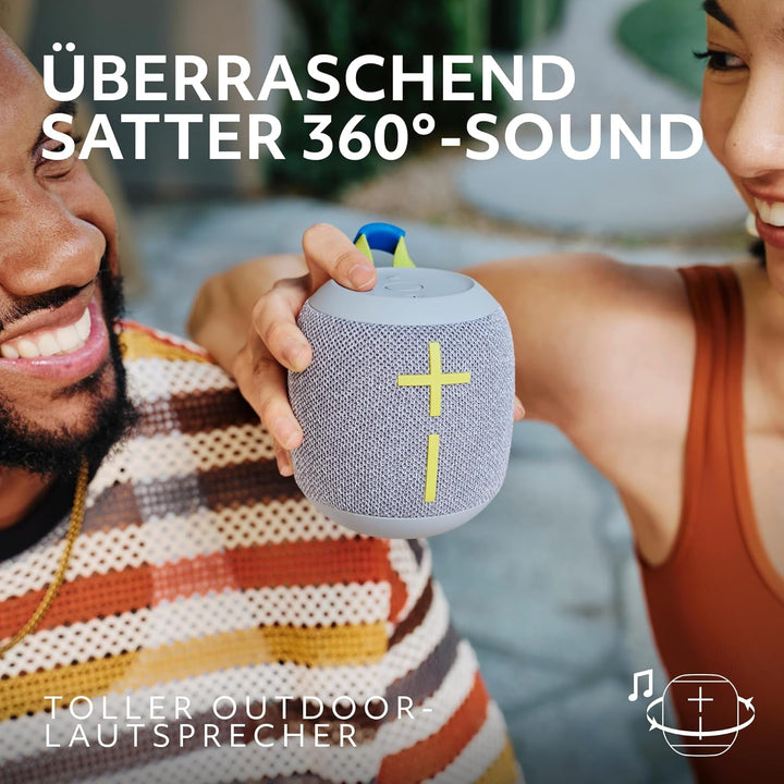 Ultimate Ears Wonderboom 4 - Difuzor Bluetooth portabil, rezistent la apă, cu sunet bogat și profund la 360 de grade, rezistent la praf, difuzor plutitor cu o rază de acțiune de 40 m - albastru