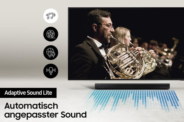 Samsung HW-B540 2.1-Kanal B-Soundbar (Deutsches Modell), Dolby 2.0 Und DTS Virtual:X, Adaptive Sound Lite, Game Mode [2022], Schwarz