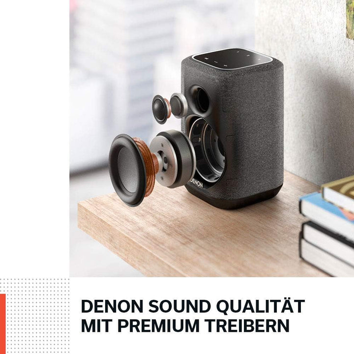 Denon Home 150 difuzor multiroom, difuzor hi-fi cu HEOS Built-In, Alexa integrat, WLAN, Bluetooth, USB, Airplay 2, Hi-Res Audio, negru