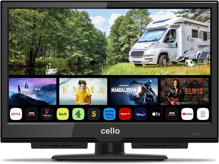 C2224WS Trav 22" Zoll SMART Full HD 12V Camping Reise TV Rahmenlos Triple Tuner Bluetooth Webos by LG Pitch Perfect Lautsprecher Wohnmobil LKW Boot [2024]