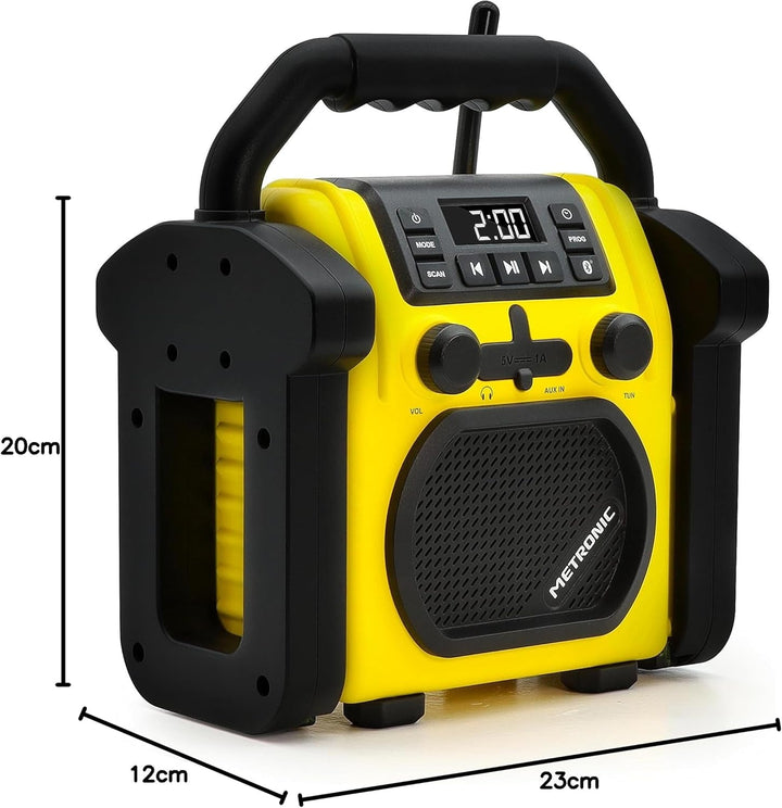 Metronic 477217 Radio de șantier Bluetooth Portabil FM Rezistent la șocuri / Muzică Putere totală 30 W Radio Port Usb