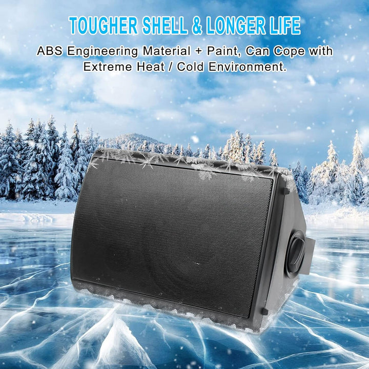 6,5 Zoll Outdoor-Lautsprecher Wasserdicht，800W Außenlautsprecher Mit Bluetooth Stereo-Verstärker, Perfekt Für Outdoor Terrasse Garten Veranda（4 Schwarz）