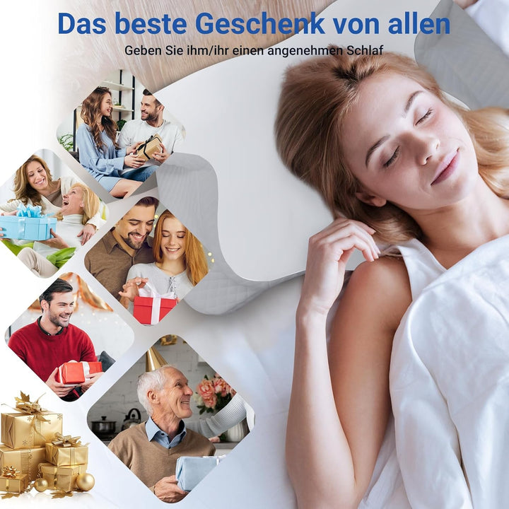 NVKHG Memory Foam Pillow Ergonomic Neck Pillow Head Pillow, Memory Foam Pillow Head Pillow For Side, Back & Stomach Sleeper To Improve Sleep Quality, 60X41X13/11Cm