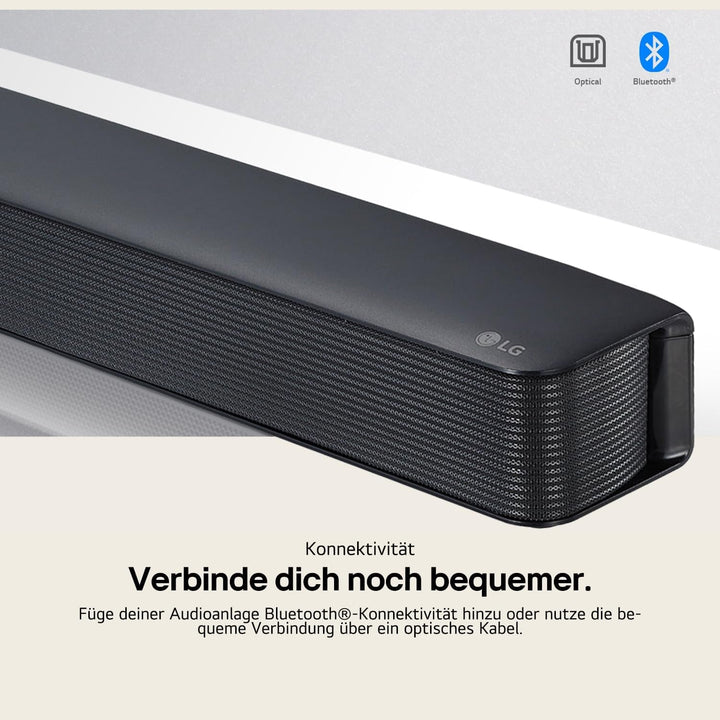 LG SQM1 2.0 Soundbar (40 Watt) Bluetooth, Optisch [2024], Schwarz