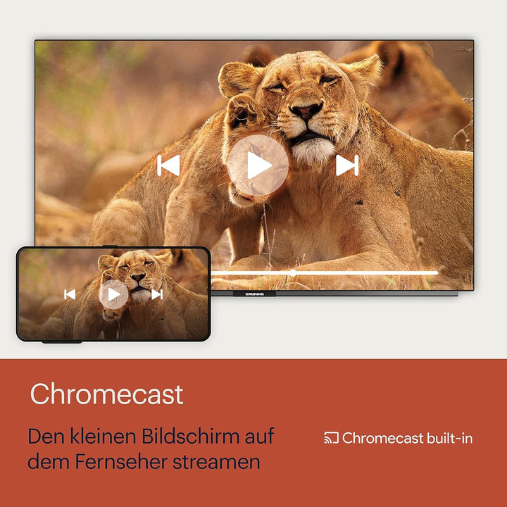 Grundig 50 VOE 84 Q Fernseher 50 Zoll (126 Cm) QLED TV, VPI 1800, Google TV, 4K UHD, Dolby Vision, HDR10+, Motion Picture Improvement, Chromecast Built-In, Bluetooth, Smart TV, Schwarz