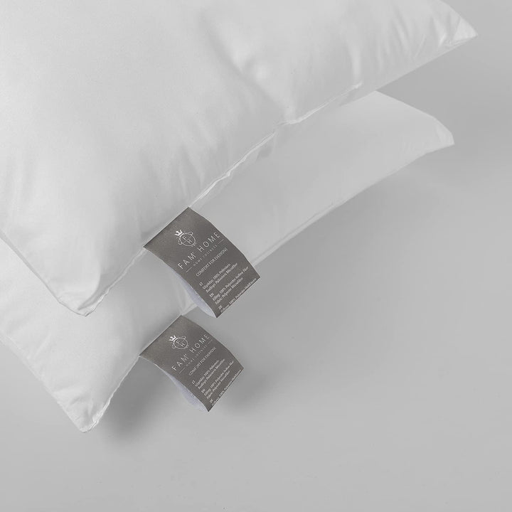 FAM Home Pernă 80X80 Set de 2 Microfibre moi - Pernă 80X80 Suferă de alergii Cu suport optim pentru gât și cap - Pernă interioară Respirabilă Reglarea umidității Antibacteriană