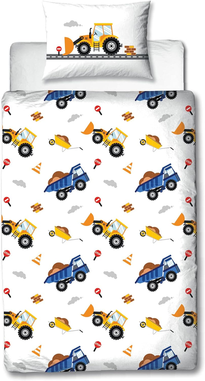 TRAUMHELDEN Babybettwäsche 135X100 Flanell/Biber - 1 Kissenbezug 40X60 + 1 Bettbezug 100X135 Cm - Hochwertige Jungen-Bettwäsche (Baumwolle Flanell/Biber, 100 X 135 + 40 X 60)