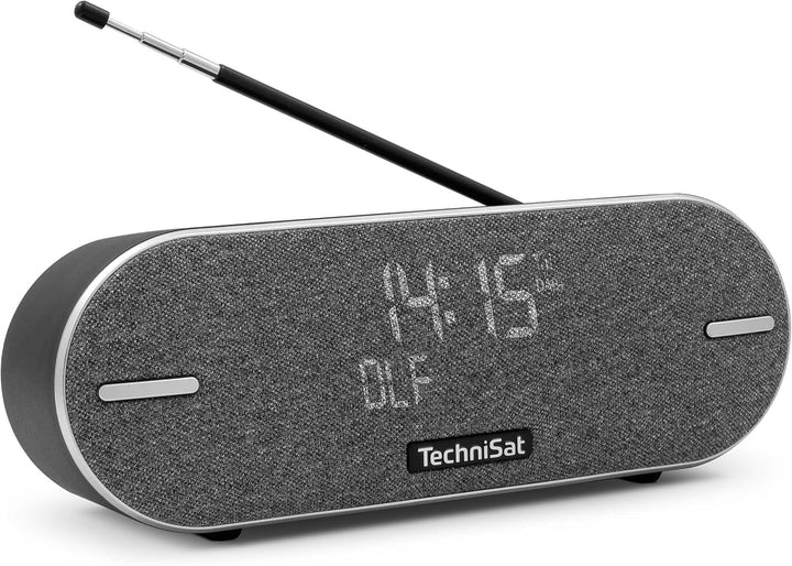 Technisat DIGITRADIO BT 1 - Difuzor Bluetooth portabil cu radio digital DAB+ (FM, ceas, alarmă cu temporizator, memorie favorite, funcție mâini libere, aux-in, butoane de selecție directă, baterie reîncărcabilă, 6 wați) Negru