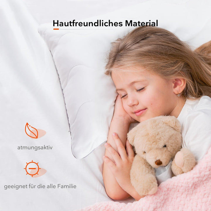 Pernă Sweetnight 40X80 Pernă pentru dormit lateral Pernă moale și de susținere Pernă de dormit Lavabilă Pernă pentru copii Pânză dublă matlasată 800G Umplutură de pernă cu fermoar (40 X 80 Cm)