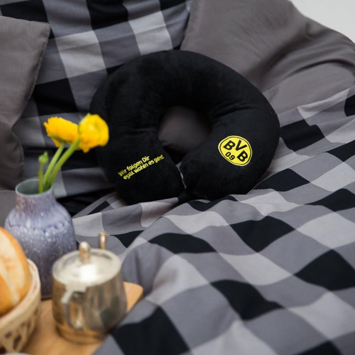 Pernă pentru gât Borussia Dortmund Unisex Bvb Nakkepude, negru/galben, 34 X 31 5 cm EU
