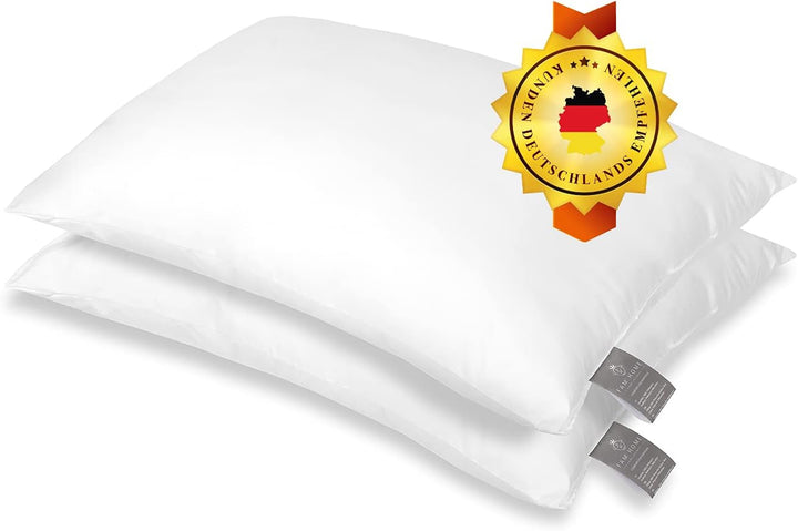 FAM Home Pernă 80X80 Set de 2 Microfibre moi - Pernă 80X80 Suferă de alergii Cu suport optim pentru gât și cap - Pernă interioară Respirabilă Reglarea umidității Antibacteriană