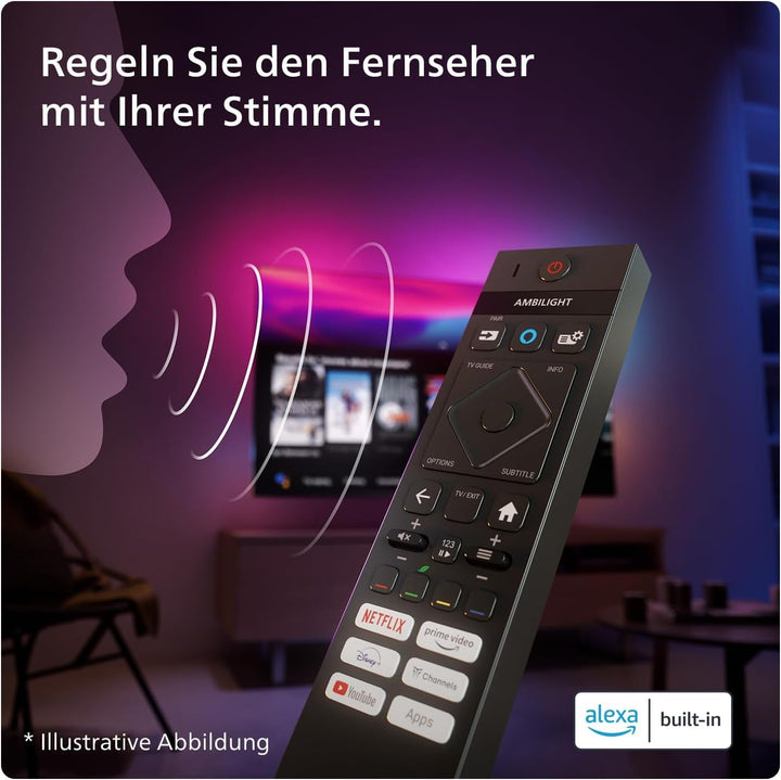 Philips Ambilight 43PUS8109 4K LED Smart TV - 43-Zoll Display Mit Pixel-Präziser Ultra HD, Titan OS Plattform Und Dolby Atmos, Funktioniert Mit Alexa Und Google Sprachassistent - Satiniertes Chrom