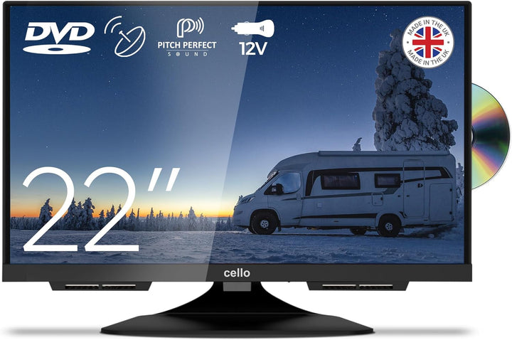 C2224WS Trav 22" Zoll SMART Full HD 12V Camping Reise TV Rahmenlos Triple Tuner Bluetooth Webos by LG Pitch Perfect Lautsprecher Wohnmobil LKW Boot [2024]