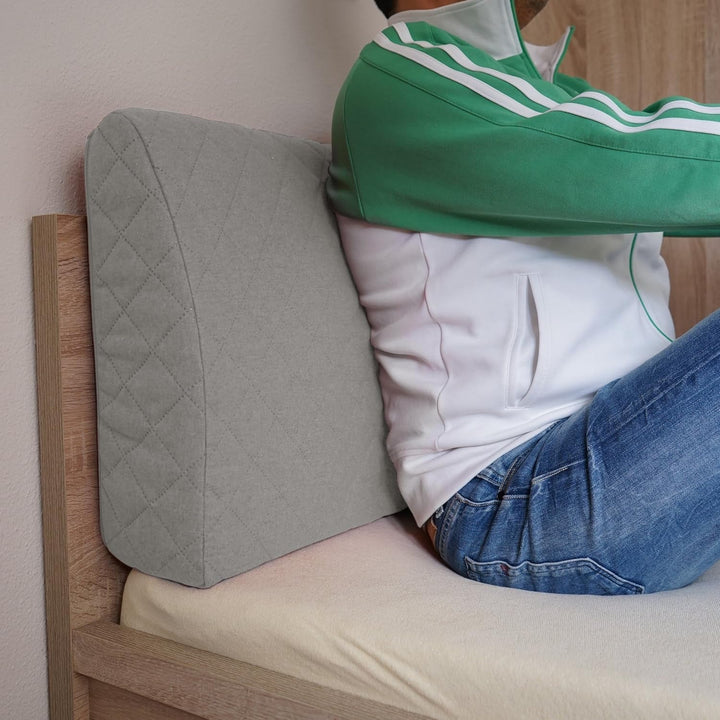 Sabeatex® spătar pentru pat, pernă de canapea, pernă de spătar pentru mobilier de lounge sau palet în 5 culori la modă. Lungime 90 cm, înălțime 45 cm Culoare: (gri)