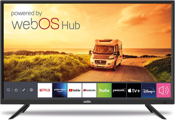 C2224WS Trav 22" Zoll SMART Full HD 12V Camping Reise TV Rahmenlos Triple Tuner Bluetooth Webos by LG Pitch Perfect Lautsprecher Wohnmobil LKW Boot [2024]
