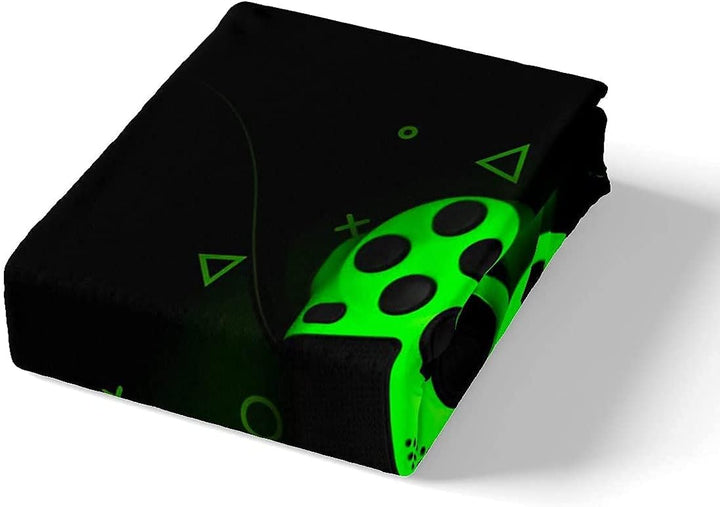 Gamer Bettwäsche Sets Für Jungen 155X220,Gaming Bettbezug Kinder Teens Männer Videospiel Zimmer Dekor Reversible Gaming Tröster Abdeckung Grün Retro Game Controller Bettbezug Weicher Luxus 2 Stücke