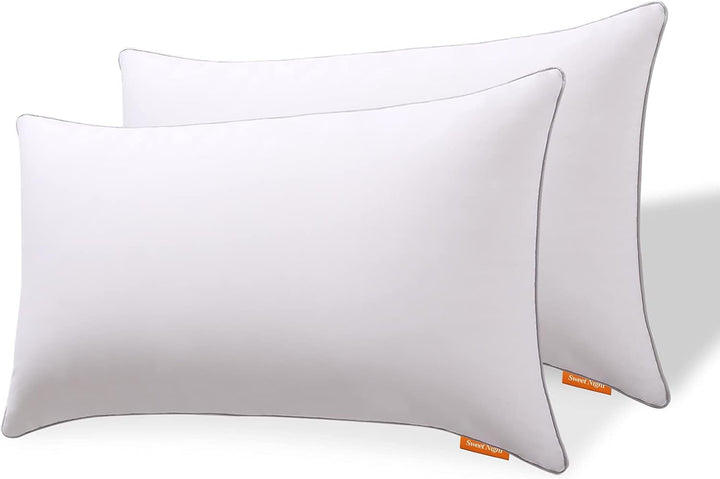 Pernă Sweetnight 40X40 Set de 2, umplutură de pernă din fibre de lemn din poliester, pernă moale și de susținere pentru toate pozițiile de dormit, pernă de dormit respirabilă, lavabilă cu fermoar