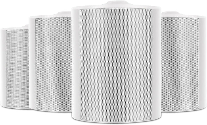 5,25 Zoll Bluetooth Außen-Lautsprecher Wasserdicht 600Watt Mit Stereo-Verstärker Verkabelt Für Außenbereich Terrasse Garage Haus (4 Schwarze Outdoor-Lautsprecher)