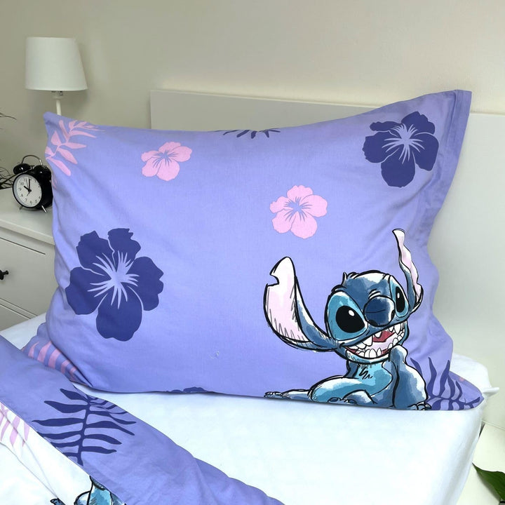 2-Teilige Kinder-Bettwäsche Lilo and Stitch, 100 % Baumwolle, Bettbezug 140 Cm X 200 Cm + 1 Kissenbezug 50 X 70 Cm