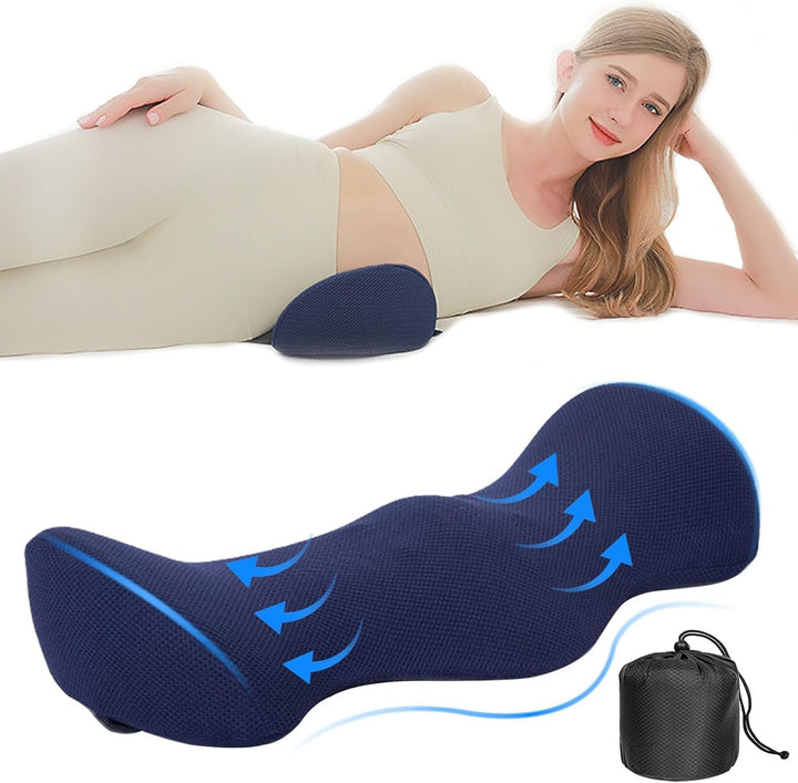 TFCIOD Pernă de susținere lombară, pernă de confort a coloanei vertebrale din spumă de memorie, pernă lombară, pernă de susținere a spatelui cu design ergonomic pentru ameliorarea durerii, pernă sciatică pentru pat, canapea, mașină (gri)